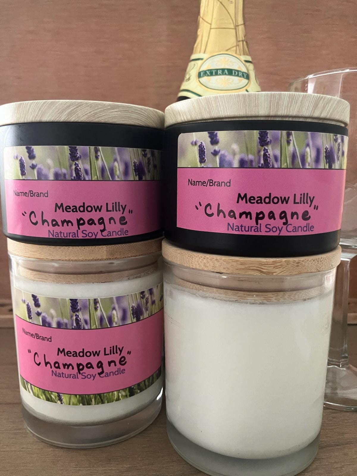 Champagne Scented Candle: Lily & Jasmine Hints
