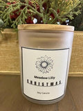 Meadow Lilly Christmas Candle – Natural Soy Wax Holiday scented candle, eco friendly.