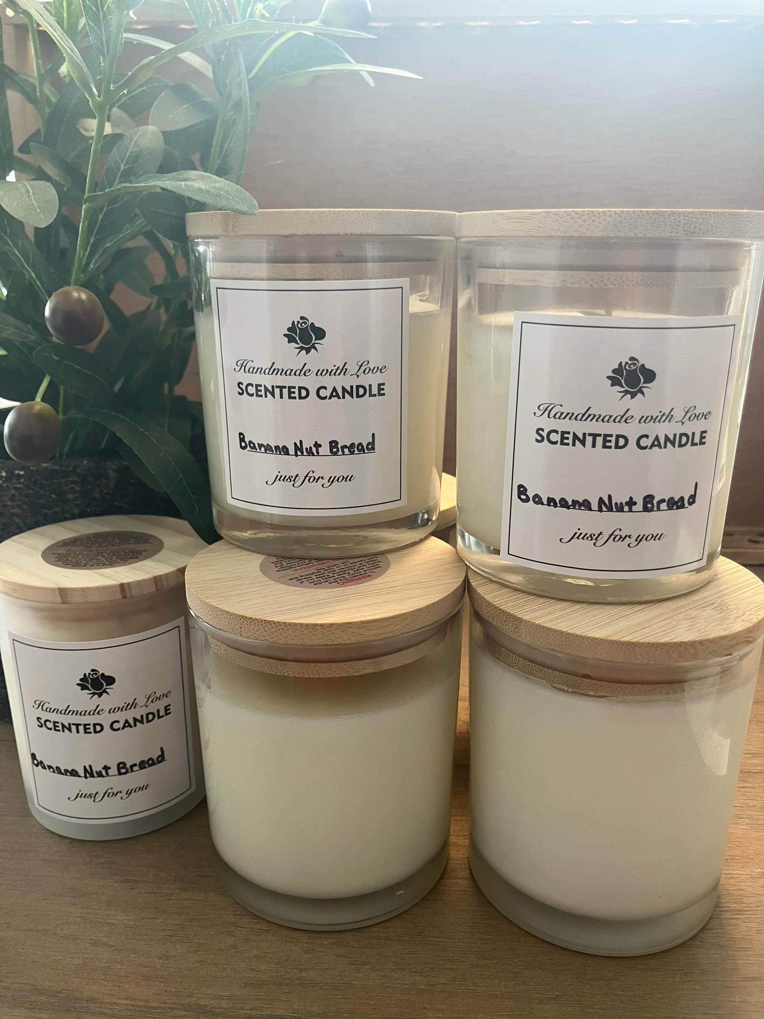 Banana Nut Bread Scented Soy Candle: Handmade Bakery Aroma