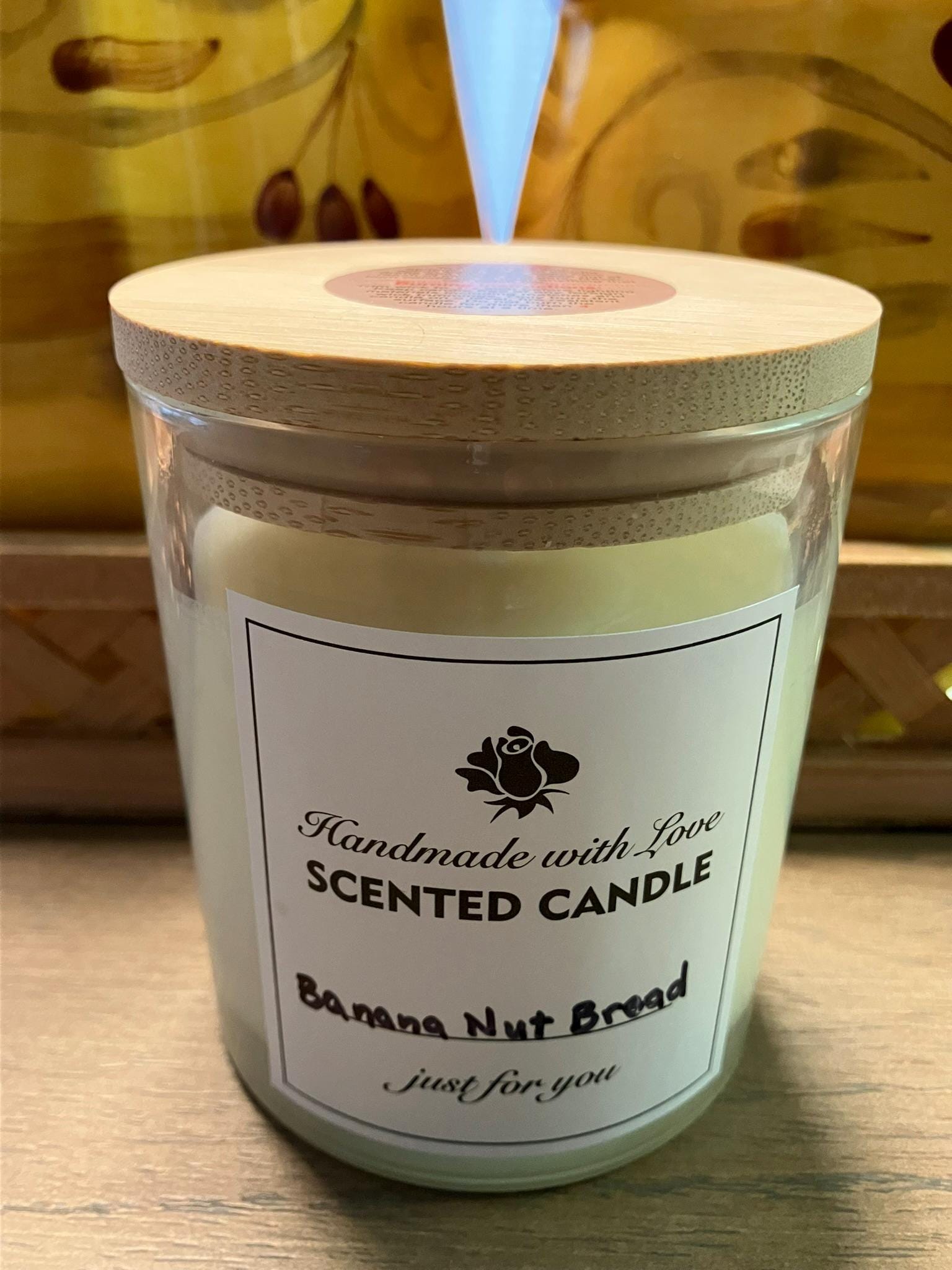 Banana Nut Bread Scented Soy Candle: Handmade Bakery Aroma