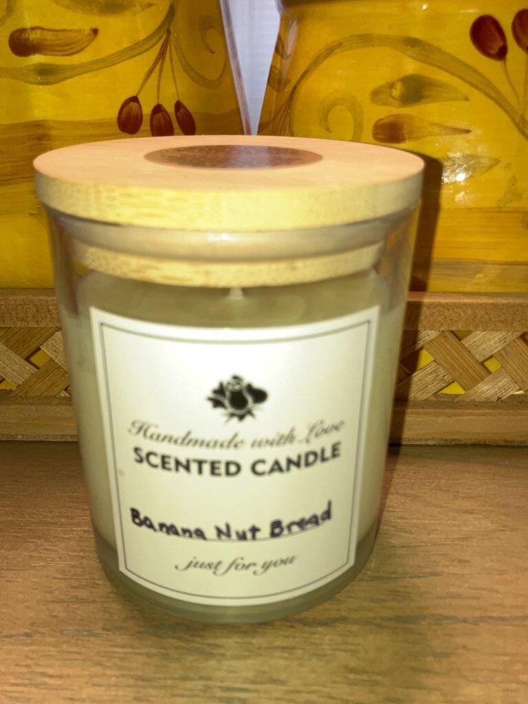Banana Nut Bread Scented Soy Candle: Handmade Bakery Aroma